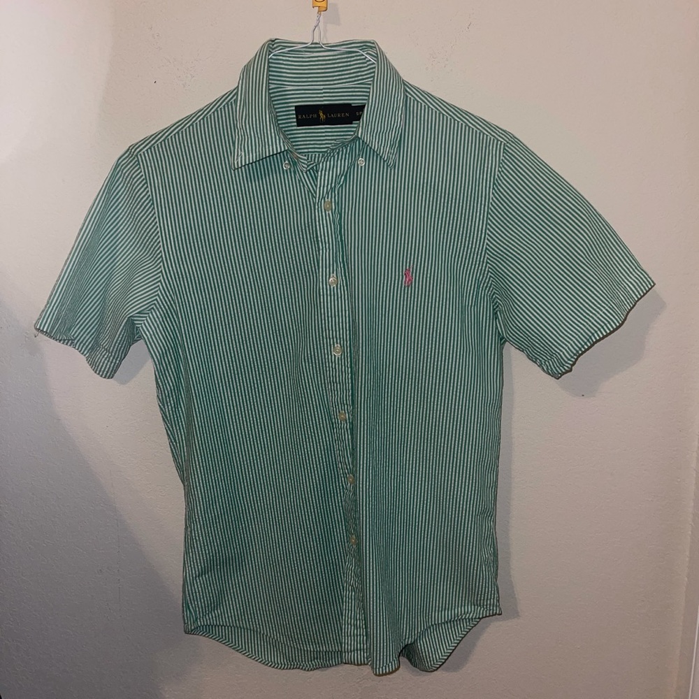 Polo Ralph Lauren Green Striped Button Down Shirt